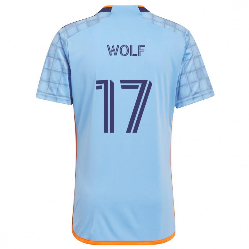 Niño Fútbol Camiseta Hannes Wolf #17 Azul Naranja 1ª Equipación 2024/25 Argentina