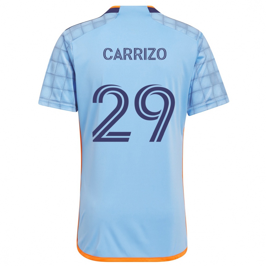 Niño Fútbol Camiseta Máximo Carrizo #29 Azul Naranja 1ª Equipación 2024/25 Argentina