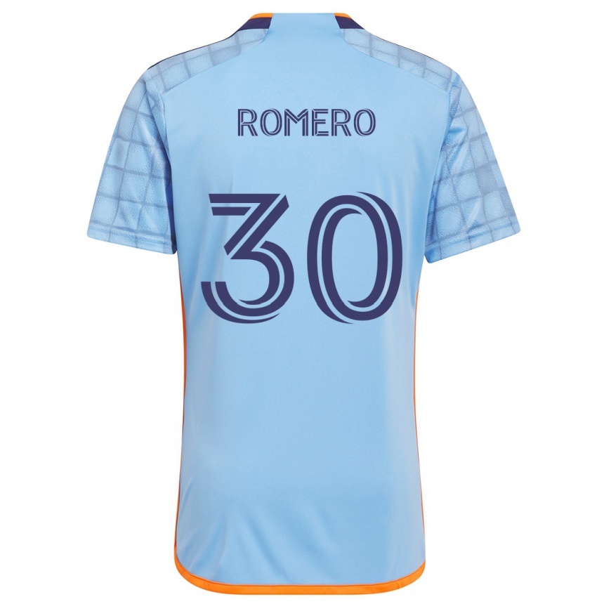 Niño Fútbol Camiseta Tomás Romero #30 Azul Naranja 1ª Equipación 2024/25 Argentina