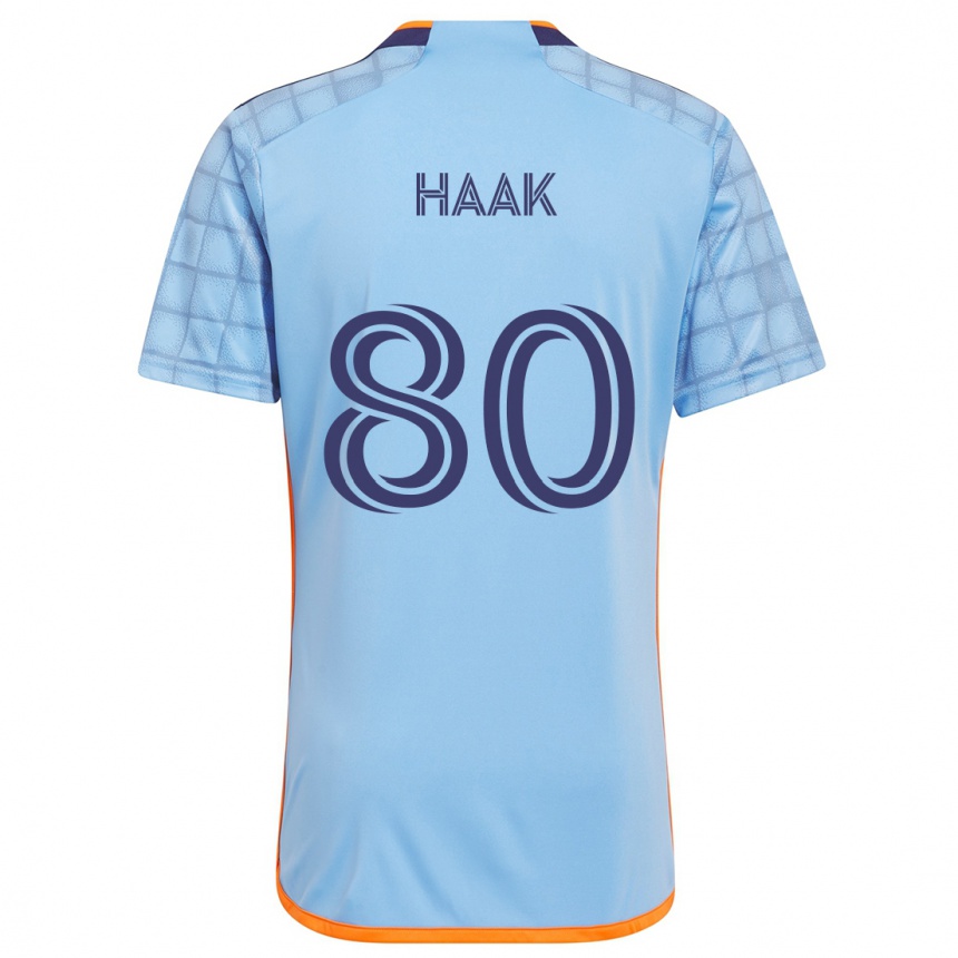 Niño Fútbol Camiseta Justin Haak #80 Azul Naranja 1ª Equipación 2024/25 Argentina