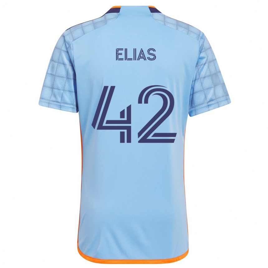 Niño Fútbol Camiseta Piero Elias #42 Azul Naranja 1ª Equipación 2024/25 Argentina