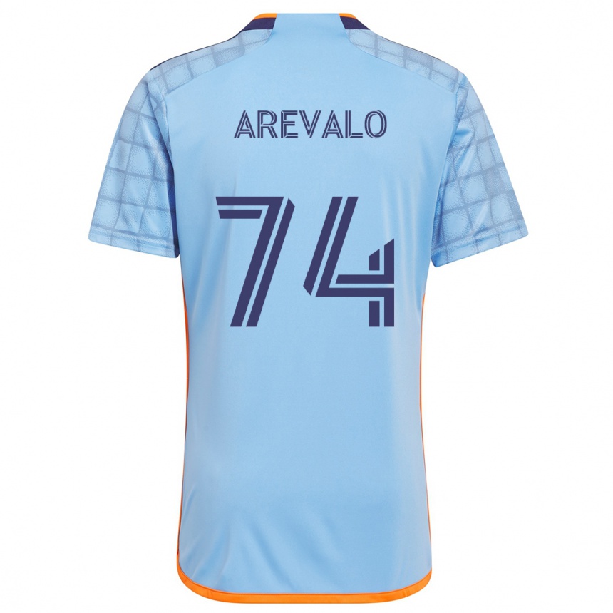 Niño Fútbol Camiseta Ronny Arévalo #74 Azul Naranja 1ª Equipación 2024/25 Argentina