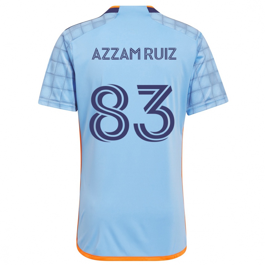 Niño Fútbol Camiseta Camil Azzam Ruiz #83 Azul Naranja 1ª Equipación 2024/25 Argentina