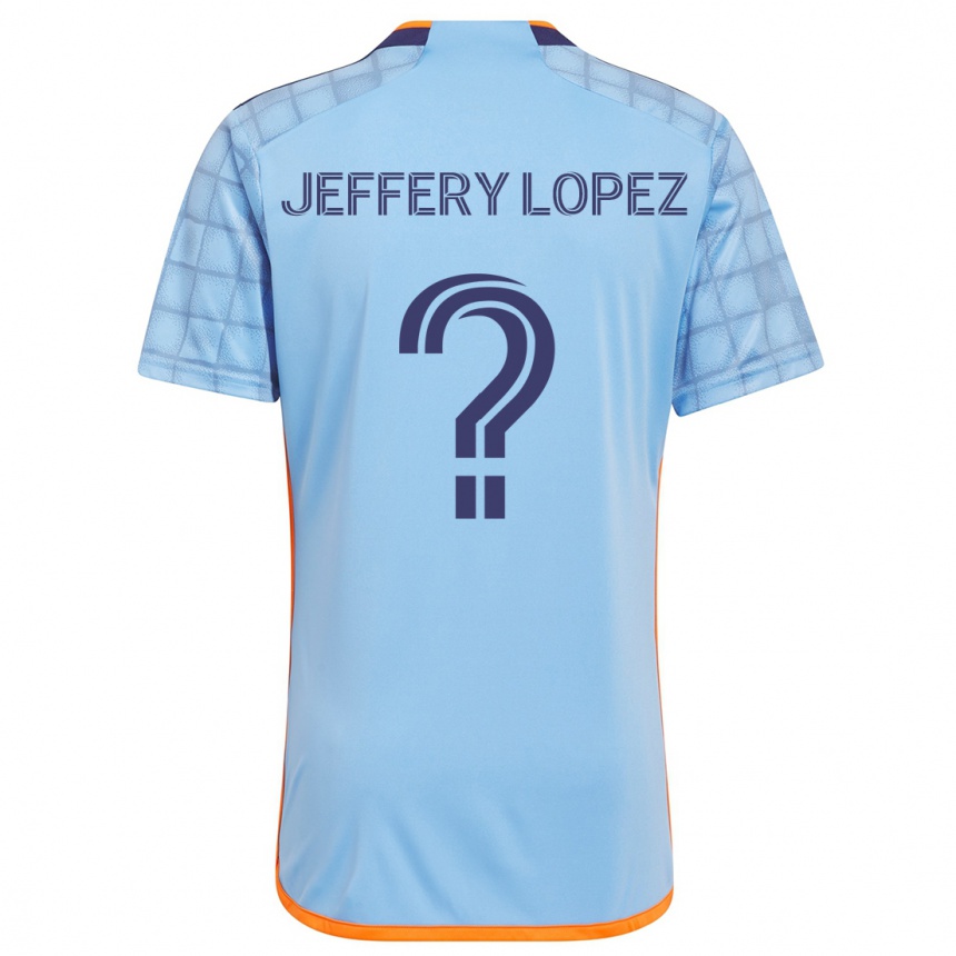 Niño Fútbol Camiseta Jeffery López #0 Azul Naranja 1ª Equipación 2024/25 Argentina