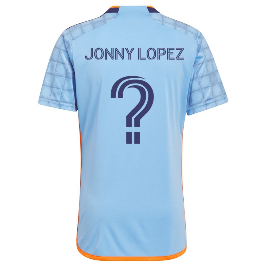 Niño Fútbol Camiseta Jonny Lopez #0 Azul Naranja 1ª Equipación 2024/25 Argentina