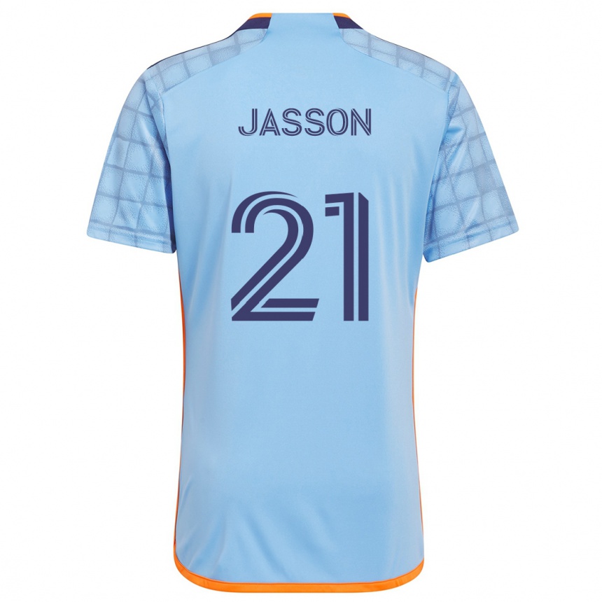 Niño Fútbol Camiseta Andres Jasson #21 Azul Naranja 1ª Equipación 2024/25 Argentina