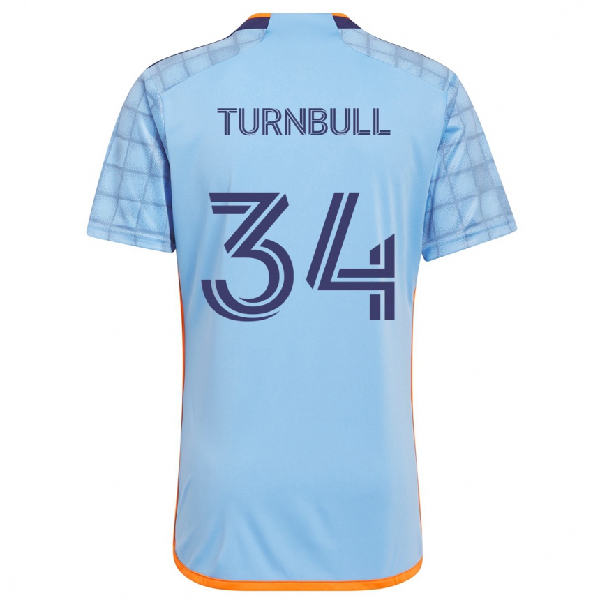 Niño Fútbol Camiseta Stephen Turnbull #34 Azul Naranja 1ª Equipación 2024/25 Argentina