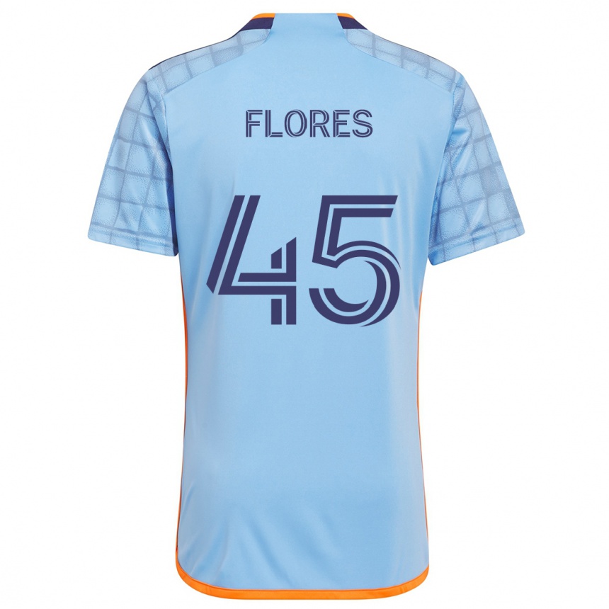 Niño Fútbol Camiseta Brian Flores #45 Azul Naranja 1ª Equipación 2024/25 Argentina