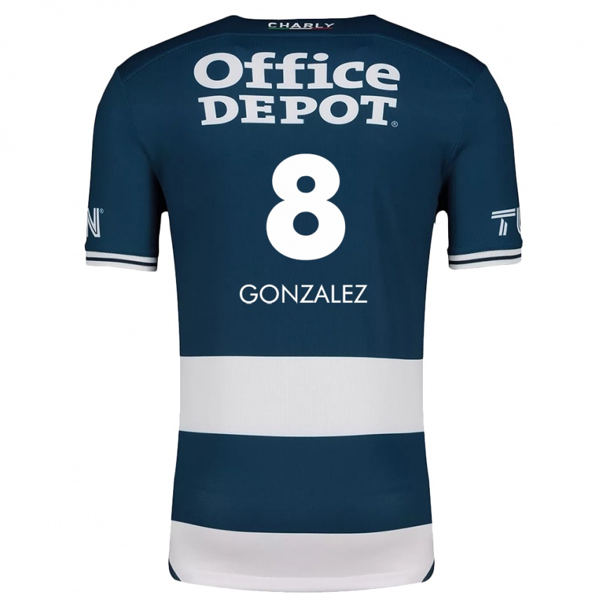 Niño Fútbol Camiseta Bryan González #8 Azul Blanco 1ª Equipación 2024/25 Argentina