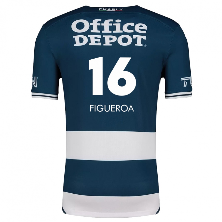 Niño Fútbol Camiseta Antonio Figueroa #16 Azul Blanco 1ª Equipación 2024/25 Argentina