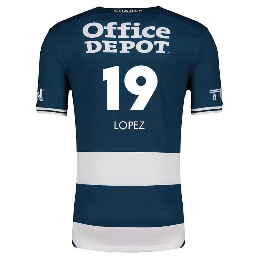 Niño Fútbol Camiseta Javier Eduardo López #19 Azul Blanco 1ª Equipación 2024/25 Argentina