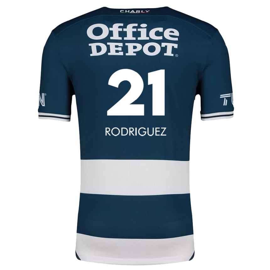 Niño Fútbol Camiseta Valentín Rodríguez #21 Azul Blanco 1ª Equipación 2024/25 Argentina