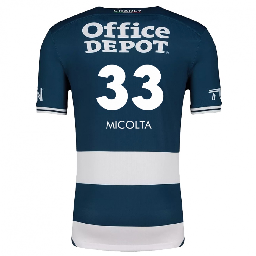 Niño Fútbol Camiseta Andrés Micolta #33 Azul Blanco 1ª Equipación 2024/25 Argentina