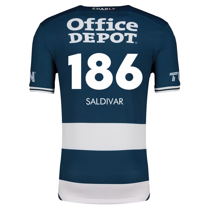 Niño Fútbol Camiseta José Saldívar #186 Azul Blanco 1ª Equipación 2024/25 Argentina