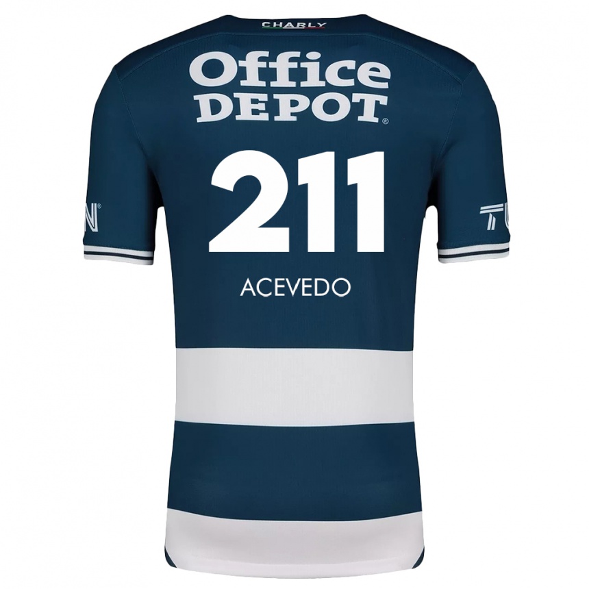 Niño Fútbol Camiseta Gerardo Acevedo #211 Azul Blanco 1ª Equipación 2024/25 Argentina