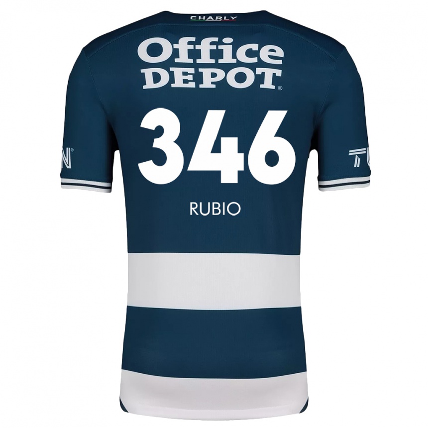 Niño Fútbol Camiseta Mateo Rubio #346 Azul Blanco 1ª Equipación 2024/25 Argentina