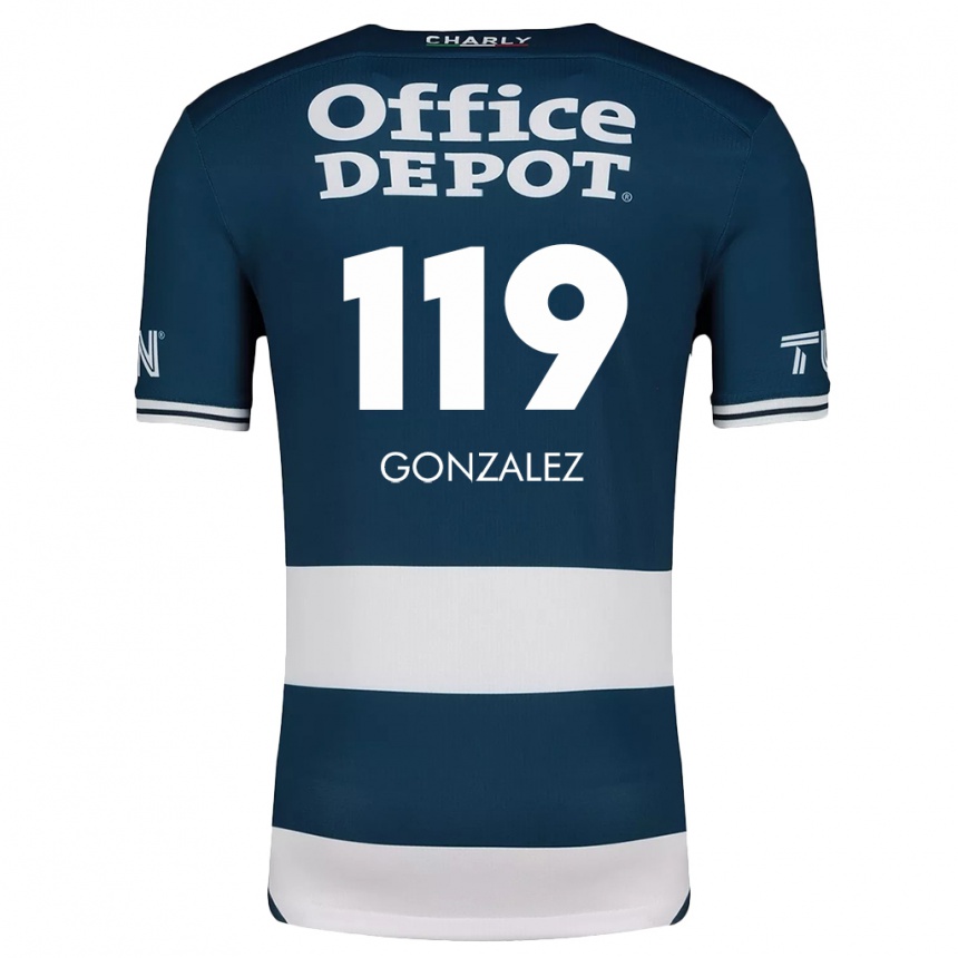 Niño Fútbol Camiseta Juan González #119 Azul Blanco 1ª Equipación 2024/25 Argentina