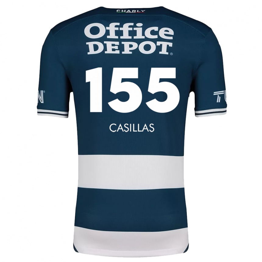 Niño Fútbol Camiseta Johan Casillas #155 Azul Blanco 1ª Equipación 2024/25 Argentina