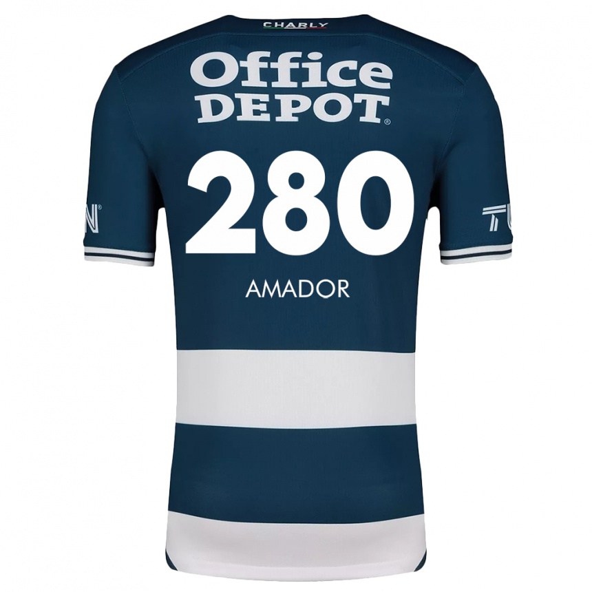 Niño Fútbol Camiseta Santiago Amador #280 Azul Blanco 1ª Equipación 2024/25 Argentina