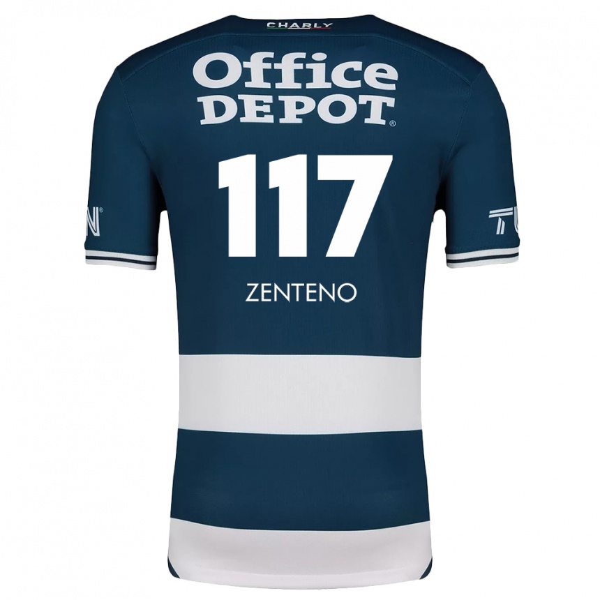 Niño Fútbol Camiseta Gustavo Zenteno #117 Azul Blanco 1ª Equipación 2024/25 Argentina