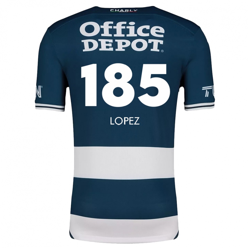 Niño Fútbol Camiseta René López #185 Azul Blanco 1ª Equipación 2024/25 Argentina