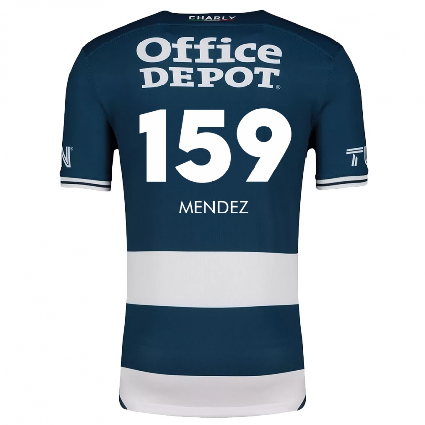 Niño Fútbol Camiseta Daniel Méndez #159 Azul Blanco 1ª Equipación 2024/25 Argentina