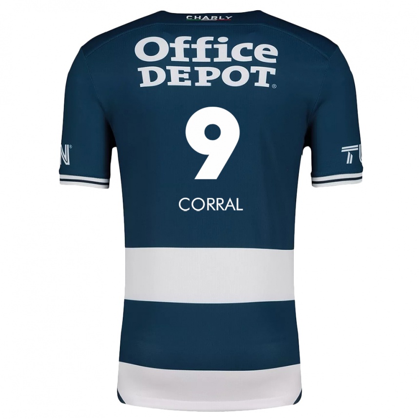 Niño Fútbol Camiseta Charlyn Corral #9 Azul Blanco 1ª Equipación 2024/25 Argentina