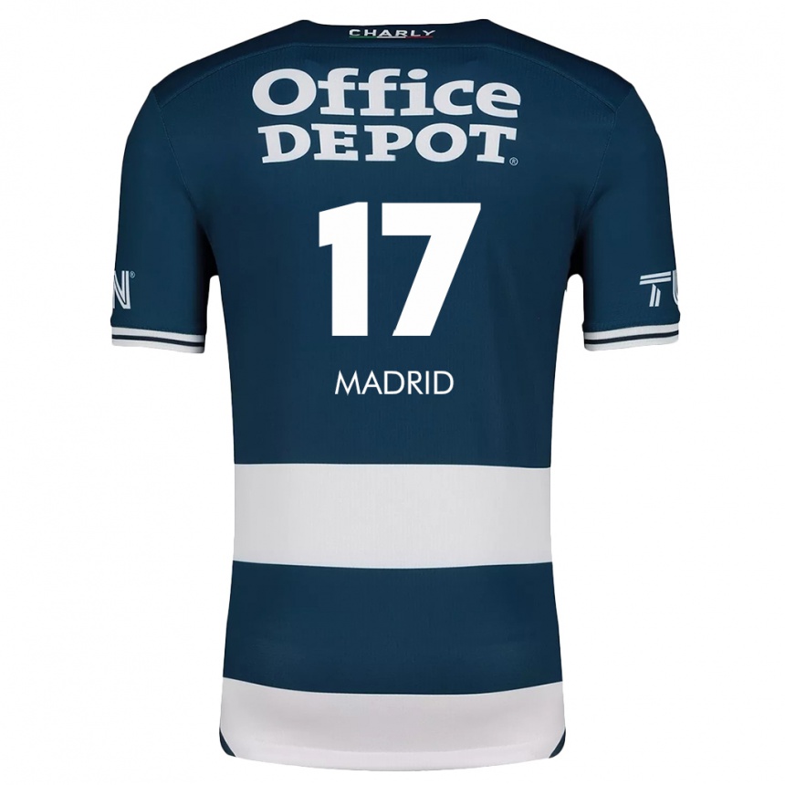 Niño Fútbol Camiseta Yanín Madrid #17 Azul Blanco 1ª Equipación 2024/25 Argentina