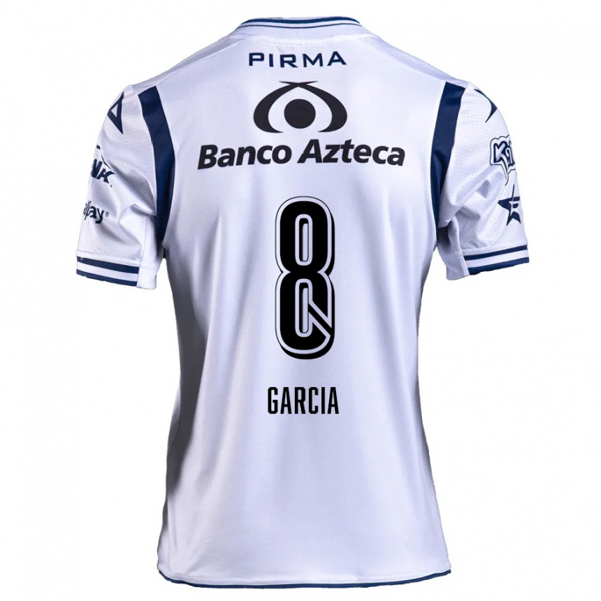 Niño Fútbol Camiseta Luis García #8 Blanco Azul Marino 1ª Equipación 2024/25 Argentina