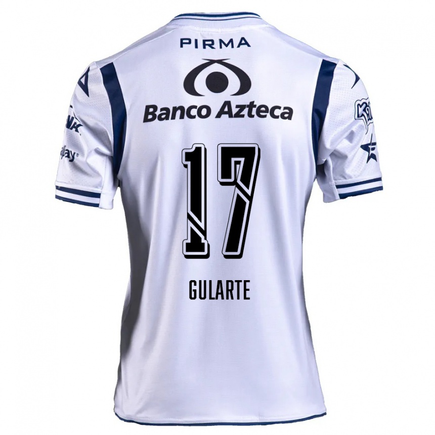 Niño Fútbol Camiseta Emanuel Gularte #17 Blanco Azul Marino 1ª Equipación 2024/25 Argentina