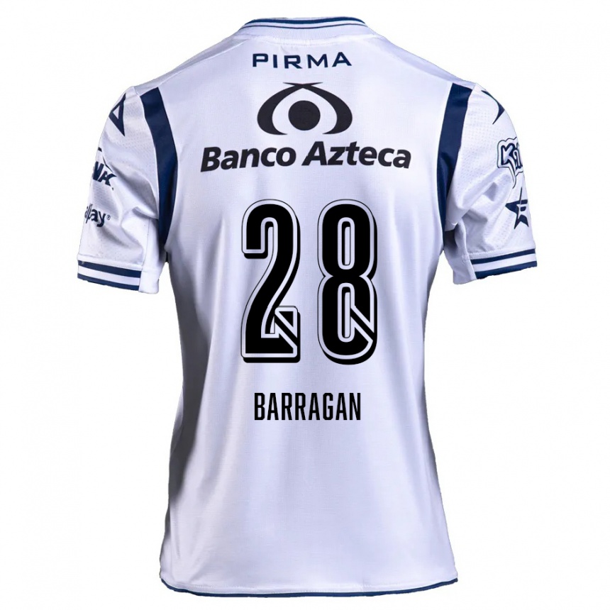 Niño Fútbol Camiseta Martín Barragán #28 Blanco Azul Marino 1ª Equipación 2024/25 Argentina