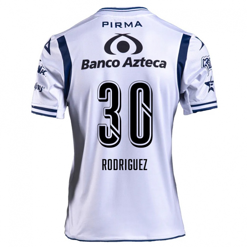 Niño Fútbol Camiseta Jesús Rodríguez #30 Blanco Azul Marino 1ª Equipación 2024/25 Argentina