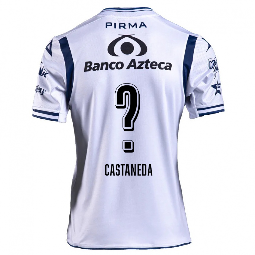 Niño Fútbol Camiseta Christian Castañeda #0 Blanco Azul Marino 1ª Equipación 2024/25 Argentina