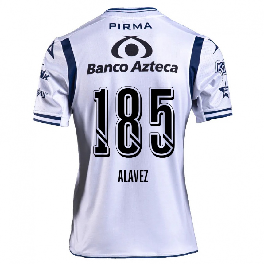 Niño Fútbol Camiseta Brian Alavez #185 Blanco Azul Marino 1ª Equipación 2024/25 Argentina