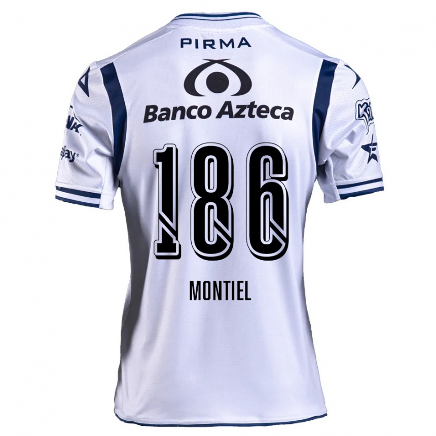 Niño Fútbol Camiseta Santiago Montiel #186 Blanco Azul Marino 1ª Equipación 2024/25 Argentina