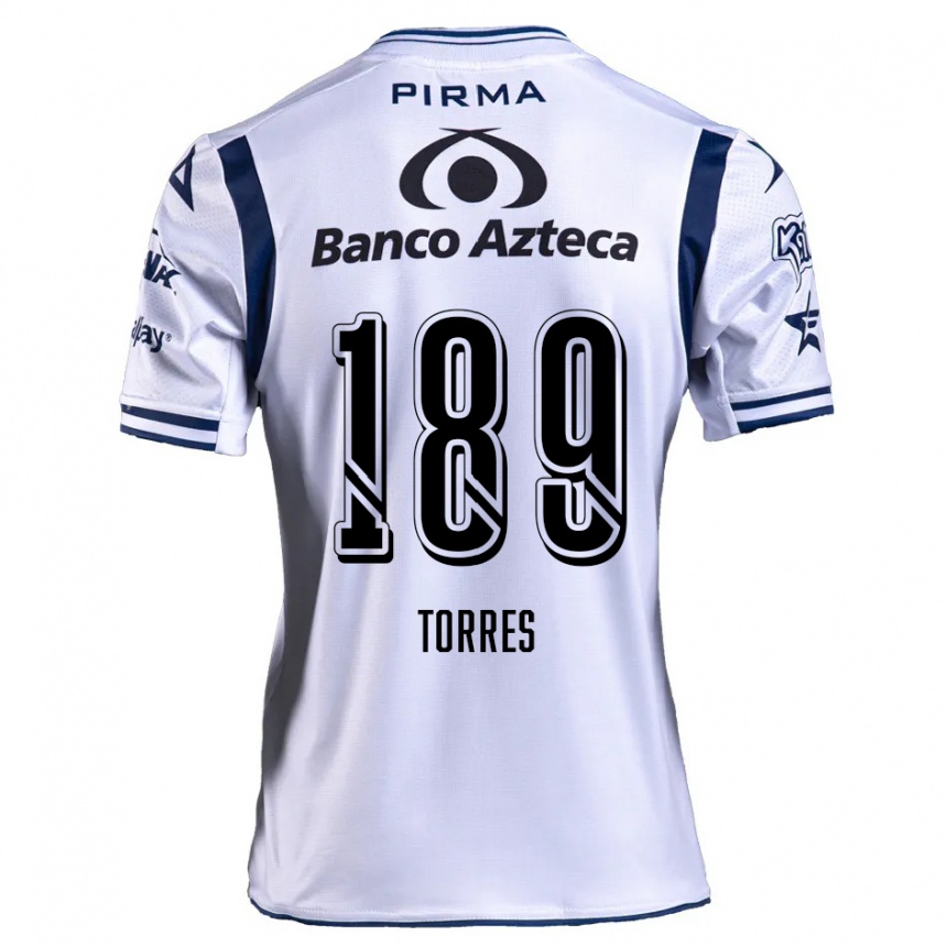 Niño Fútbol Camiseta Dylan Torres #189 Blanco Azul Marino 1ª Equipación 2024/25 Argentina