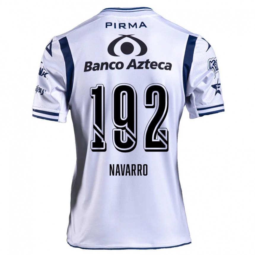 Niño Fútbol Camiseta Eduardo Navarro #192 Blanco Azul Marino 1ª Equipación 2024/25 Argentina