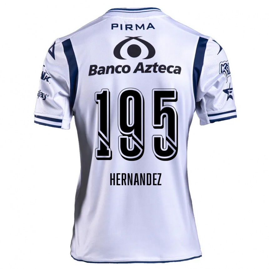 Niño Fútbol Camiseta Daniel Hernández #195 Blanco Azul Marino 1ª Equipación 2024/25 Argentina