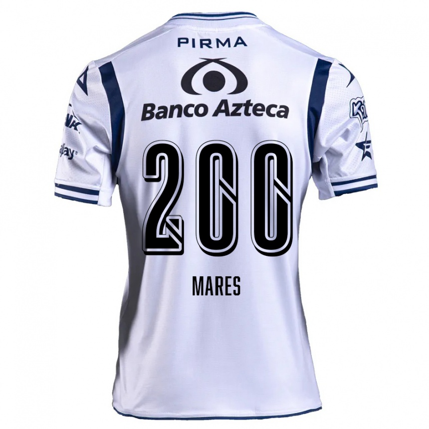 Niño Fútbol Camiseta Cristian Mares #200 Blanco Azul Marino 1ª Equipación 2024/25 Argentina