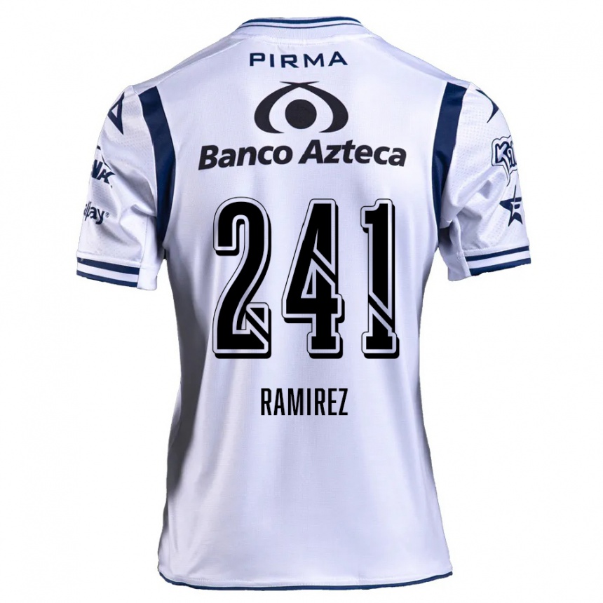 Niño Fútbol Camiseta Eduardo Ramírez #241 Blanco Azul Marino 1ª Equipación 2024/25 Argentina