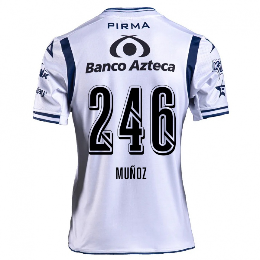 Niño Fútbol Camiseta Zamier Muñoz #246 Blanco Azul Marino 1ª Equipación 2024/25 Argentina