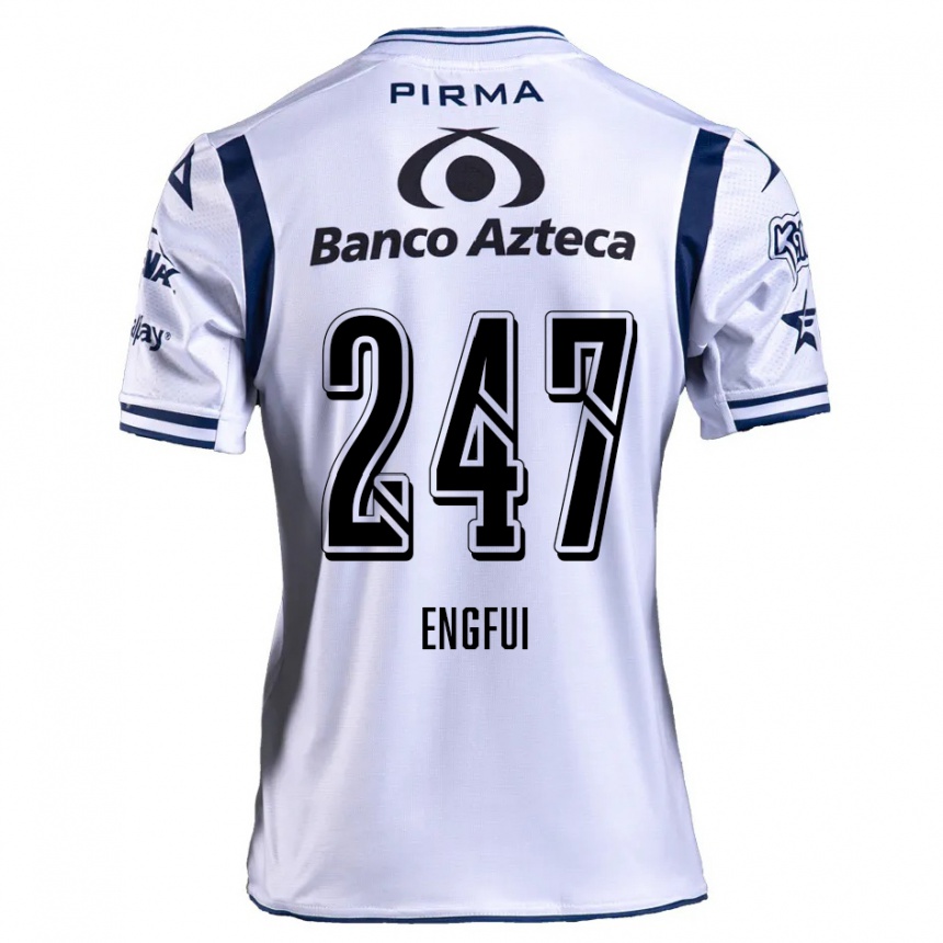 Niño Fútbol Camiseta Emilio Engfui #247 Blanco Azul Marino 1ª Equipación 2024/25 Argentina