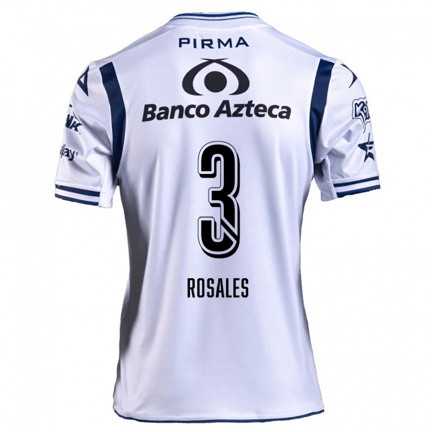 Niño Fútbol Camiseta Fátima Rosales #3 Blanco Azul Marino 1ª Equipación 2024/25 Argentina