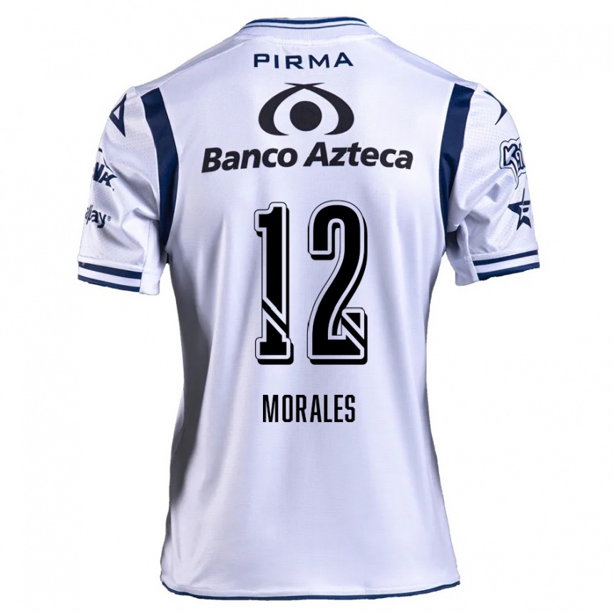 Niño Fútbol Camiseta Karla Morales #12 Blanco Azul Marino 1ª Equipación 2024/25 Argentina