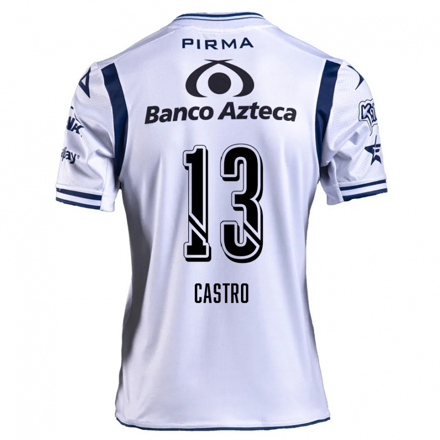 Niño Fútbol Camiseta Mariam Castro #13 Blanco Azul Marino 1ª Equipación 2024/25 Argentina