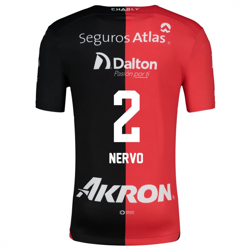 Niño Fútbol Camiseta Hugo Nervo #2 Negro Rojo 1ª Equipación 2024/25 Argentina