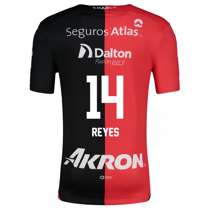 Niño Fútbol Camiseta Luis Reyes #14 Negro Rojo 1ª Equipación 2024/25 Argentina