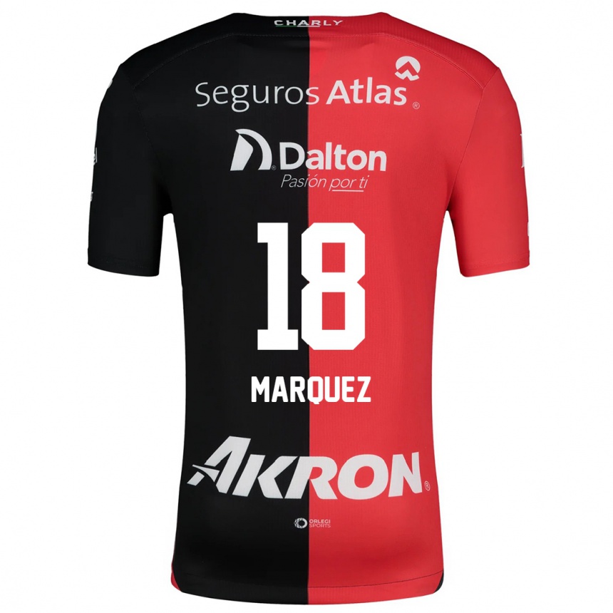 Niño Fútbol Camiseta Jeremy Márquez #18 Negro Rojo 1ª Equipación 2024/25 Argentina