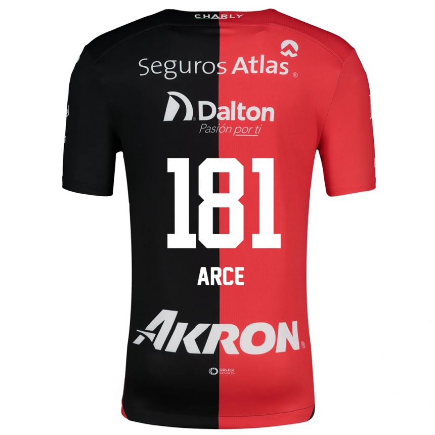 Niño Fútbol Camiseta Edson Arce #181 Negro Rojo 1ª Equipación 2024/25 Argentina