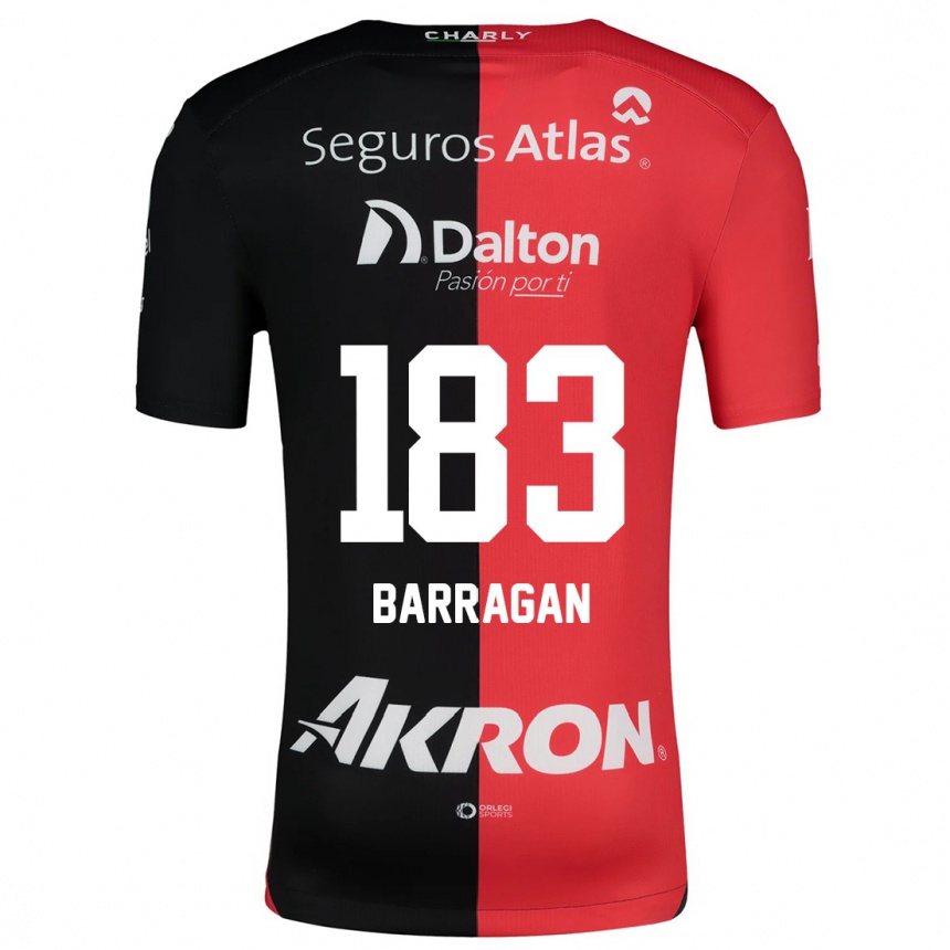 Niño Fútbol Camiseta Roberto Barragán #183 Negro Rojo 1ª Equipación 2024/25 Argentina